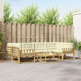  Set vanjskih sofa s jastukom 5 pcs Bijela i krem | shoptok.hr