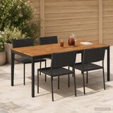 Stol za večeru u vrtu Prirodna i crna 196 x 100 5 x 75 cm - Prirodna i crna 196 x 100 5 x 75 cm Cijene