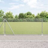 vidaXL Varjena žična ograja s 13 zasutimi stebri 1x25 m iz pocinkanega jekla | Shoptok.si