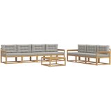  Set vanjskih sofa s jastukom 7 pcs Bijela i svjetlosiva | Eponuda.com