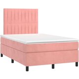 Box spring postelja z vzmetnico roza 120x200 cm žamet | Shoptok.si