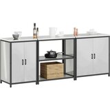  Kuhinjski set za pohranu 3 pcs Srebrna 240 x 50 x 92 cm | shoptok.hr