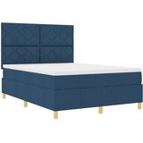  Krevet s opruga kutije s uzglavljem Plava 140 x 190 cm tkanina | shoptok.hr