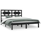 Furnova Posteljni okvir črn iz trdne borovine 200x200 cm, (21934985) | Shoptok.si