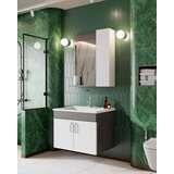 Skye_Decor Set kupatilskog ormarića sa umivaonikom i ogledalom, 2 dela, Beli Cene