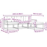  Set vanjskih sofa 4 kom. Bijela i svjetlosiva Poliester Smeđa 249,5 x 162,5 x 73 cm | Shoptok.si