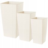 KADAX Komplet 3 vrtnih lončkov + vložki, visoki veliki, kremni 57+68+75 cm, (5000350932) Slike