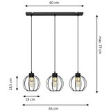  Luster na sajli STARLIGHT 3xE27/15W/230V crna/zlatna | Eponuda.com
