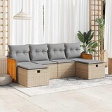 vidaXL 6-dijelni set vrtnih sofa s jastucima bež od poliratana | shoptok.hr