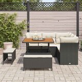  Sjedeća garnitura za vrt 8 kom. 5-Broj sjedala Crna i Krema 100 x 100 x 71 cm | shoptok.hr