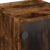  Noćni ormarići staklena vrata 2 kom boja hrasta 35 x 37 x 42 cm | shoptok.hr