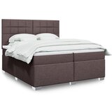  Krevet s oprugama i madracem tamnosmeđi 200x200 cm od tkanine | shoptok.hr