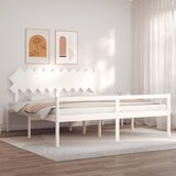  za starije s uzglavljem bijeli 200x200 cm masivnog drva | shoptok.hr