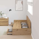  S uzglavljem Umjetnička hrastovina 100 x 200 cm Konstruirano drvo | shoptok.hr
