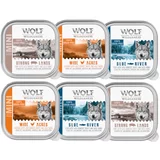 Wolf of Wilderness 10% popusta! - mješovita pakiranja (Junior, Adult & Senior) - 6 x 150 g (zdjelice): piletina; riba; svinjetina
