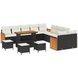 vidaXL Vrtna sedežna garnitura z blazino 14 pcs Črna in krem, (5000134533) | Shoptok.si