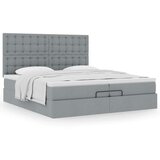 vidaXL Okvir kreveta s madracima svijetlosivi 200x200cm od tkanine | shoptok.hr