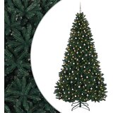  Umjetno božićno drvce tamnozeleno s kuglicama 300 cm - Tamnozelena Ø 138 x 300 cm s 300 LED dioda i ružičastim lopticama | shoptok.hr