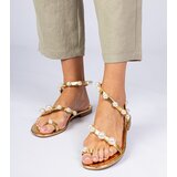 D/CEO marka niezdefiniowana Gold women's sandals decorated with pearls Sarino | Shoptok.si