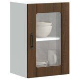 Maison Chic Kuhinjska stenska omarica - Kuhinjska omarica steklenimi vrati Lucca rjavi hrast iu1383, (22063754) | Shoptok.si