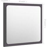  Kupaonsko ogledalo sivo 40 x 1,5 x 37 cm konstruirano drvo | shoptok.hr