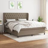 The Living Store Box spring postelja z vzmetnico taupe 160x200 cm blago - Box Spring Postelja, (21512122) Cene
