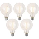 LUUMR Komplet 5 Pametne zatemljive LED žarnice E27 G95 prozorne 7 W 806 lm 2700-6500 K Cene