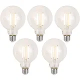 Komplet 5 Pametne zatemljive LED žarnice E27 G95 prozorne 7 W 806 lm 2700-6500 K