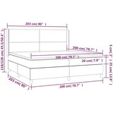 Box spring s madracem LED tamnosivi 200x200 cm tkanina | shoptok.hr