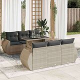 vidaXL 7-dijelni set vrtnih sofa svjetlosivi od poliratana | shoptok.hr