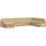 vidaXL Zunanja garnitura za sedenje z blazino 8 pcs Bela in bež, (5000272149) | Shoptok.si
