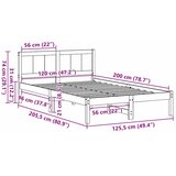  Krevetna konstrukcija Bijelo 120 x 200 cm Čvrsto borovo drvo Bijela 125.5 x 205.5 x 74 cm | Shoptok.si