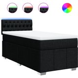  Krevet s oprugama i madracem crni 90x200 cm od tkanine | shoptok.hr