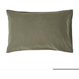 HOMESCAPES Kaki zelena lanena prevleka za vzglavnik za gospodinje, 50x75 cm, (20750941) | Shoptok.si