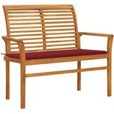  Vrtna klupa s jastukom boje vina 112 cm od masivne tikovine | Eponuda.com