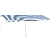  Tenda na ručno uvlačenje s LED svjetlom 600x300 cm plavo-bijela | shoptok.hr