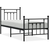  Metalni okvir kreveta uzglavlje i podnožje crni 75x190 cm | Eponuda.ba