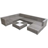  Vrtna sedežna garnitura z blazinami 8-delna poli ratan siva, (20681058) | Shoptok.si