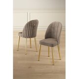 Hanah home set trpezarijskih stolica Mara 8 kom, kapućino tkanina Babyface, zlatne metalne noge | Eponuda.com