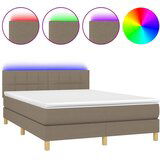 Maison Chic Box spring postelja - Vzmetna postelja z vzmetnico LED taupe 140x200 cm blago SL21895, (21892218) | Shoptok.si