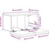  Set TV komoda Zidne s pohranom s vratima 8 pcs hrast artisan 60 x 30 x 30.5 cm | shoptok.hr