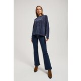 Marisse Navy Blue Sweater With Decorative Weave | Shoptok.si