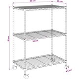  Stalak za pohranu s 3 razine 60 x 35 x 81 cm kromirani 150 kg | shoptok.hr
