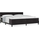 vidaXL Postelja s škatlastimi vzmetmi z vzmetnico Črna 200x200 cm Žamet | Shoptok.si
