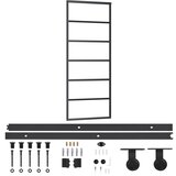 vidaXL Drsna vrata z opremo ESG steklo in aluminij 76x205 cm, (20767297) | Shoptok.si