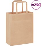 vidaXL Papirnate vrečke 250 kosov z ročaji rjave barve 18x8x22 cm Cene