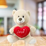  igračka medo sa srcem 30cm – krem/crveni | shoptok.hr