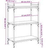  Regal za knjige s 3 razine boja hrasta 60x30x86 cm drveni | Shoptok.si