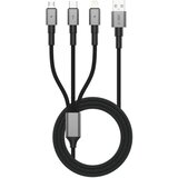 TECH-PROTECT Polnilni kabel Tech - Protect UltraBoost DNA 3v1 USB - C / micro USB / Lightning 15W - Siva / 1.2m Cene