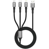 Polnilni kabel Tech - Protect UltraBoost DNA 3v1 USB - C / micro USB / Lightning 15W - Siva / 1.2m
